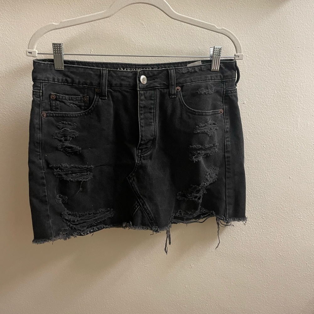 American Eagle black denim skirt